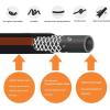 imageGiraffe 100FT Reusable Connector Garden Hose with Stainless Steel Garden Hose Reel Heavy Duty WallFloor Mounted Metal Water Hose Reel