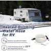 imageGiraffe Tools 15ft Heated Water Hose for RV 58Inches Heated Drinking Water Hose with Energy Saving Thermostat Withstand Temperatures Down to 20F Lead and BPA Free for Camper Truck White15FT