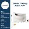 imageGiraffe Tools 15ft Heated Water Hose for RV 58Inches Heated Drinking Water Hose with Energy Saving Thermostat Withstand Temperatures Down to 20F Lead and BPA Free for Camper Truck White50FTThermostat
