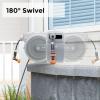 imageGiraffe Tools AW4012QS Retractable Garden Hose Reel 12quot x 130 ft Heavy Duty Wall Mounted Hose Reel 9 Pattern Nozzle Swivel Bracket Any Length Lock 130ft Light Grey