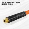 imageGiraffe Tools Air Hose 38 inch x 50 ft Air Compressor Hose 14 in MNPT Fittings Hybrid 300 PSI Kink Resistant Lightweight Leadin Air Hose AllWeather Flexibility Orange38 inches x 25 feet