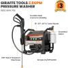 imageGiraffe Tools Commercial Electric Ultraflow Pressure Washer  Featuring 1000H AllCopper Pump Dual WallFloor Mount Brushless Motor 60dB Low Noise High Efficiency Cleaning Machine50ft