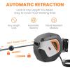 imageGiraffe Tools DE14 Retractable Extension Cord Reel 50 ft 143AWG Power Cord Storage Reel WallCeiling Mount Lighted Triple Tap Outlet 50ft Black Orange14AWG 50FT