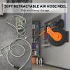 imageGiraffe Tools DE14 Retractable Extension Cord Reel 50 ft 143AWG Power Cord Storage Reel WallCeiling Mount and TA15B Retractable Air Hose Reel Wall Mount 38quot x 50 ft Hybrid Hose Auto Rewind