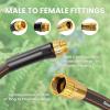 imageGiraffe Tools Garden Hose 100ft x 58quot Water Hose Heavy Duty Flexible Lightweight Hybrid Hose with Swivel Handle Male to Female Fittings Burst 600 PSI58 Inch Black