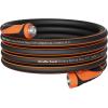 imageGiraffe Tools Garden Hose 100ft x 58quot Water Hose Heavy Duty Flexible Lightweight Hybrid Hose with Swivel Handle Male to Female Fittings Burst 600 PSI58 Inch Black