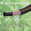 imageGiraffe Tools Garden Hose 100ft x 58quot Water Hose Heavy Duty Flexible Lightweight Hybrid Hose with Swivel Handle Male to Female Fittings Burst 600 PSI34 Inch Black