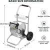 imageGiraffe Tools Garden Hose Reel Cart with Wheels Stainless Steel Heavy Duty Water Hose Reel Cart 200 ft of 12 Capacity Mobile for Outside