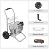 imageGiraffe Tools Garden Hose Reel Cart with Wheels Stainless Steel Heavy Duty Water Hose Reel Cart 200 ft of 12 Capacity Mobile for Outside