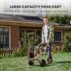 imageGiraffe Tools Garden Hose Reel Cart with Wheels Stainless Steel Heavy Duty Water Hose Reel Cart 200 ft of 12 Capacity Mobile for Outside