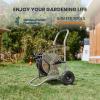 imageGiraffe Tools Garden Hose Reel Cart with Wheels Stainless Steel Heavy Duty Water Hose Reel Cart 200 ft of 12 Capacity Mobile for Outside