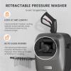 imageGiraffe Tools Grandfalls Pressure Washer G20B Pro 2500 PSI 22 GPM Wall Mounted Power Washer with 65FT Hose Reel Black Pressure Hoses 4 Nozzles for FloorCarsFencesPatios Dark SilverDark Silver