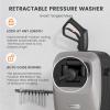 imageGiraffe Tools Grandfalls Pressure Washer G20B Pro 2500 PSI 22 GPM Wall Mounted Power Washer with 65FT Hose Reel Black Pressure Hoses 4 Nozzles for FloorCarsFencesPatios Dark SilverLight Silver
