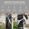imageGiraffe Tools Grandfalls Pressure Washer Pro Electric Wall Mount Power Washer with 100FT Retractable Pressure Hoses 3700PSI 16GPM 4 Nozzles Foam Cannon for CarsPatios Dark SilverPro 100ft Pressure Hoses
