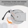 imageGiraffe Tools Pressure Washer Hose Reel 60ft Power Washer Hose Reel Pressure Washer Retractable Hose Reel Heavy Duty Replaceable Hoses WallFloor Mounted 4000 PSI Dark Silver65ft  3200psi