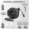 imageGiraffe Tools Pressure Washer Hose Reel 60ft Power Washer Hose Reel Pressure Washer Retractable Hose Reel Heavy Duty Replaceable Hoses WallFloor Mounted 4000 PSI Dark Silver60ft  4000psi