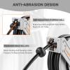 imageGiraffe Tools Pressure Washer Hose Reel 60ft Power Washer Hose Reel Pressure Washer Retractable Hose Reel Heavy Duty Replaceable Hoses WallFloor Mounted 4000 PSI Dark Silver65ft  3200psi