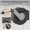 imageGiraffe Tools Pressure Washer Hose Reel 60ft Power Washer Hose Reel Pressure Washer Retractable Hose Reel Heavy Duty Replaceable Hoses WallFloor Mounted 4000 PSI Dark Silver60ft  4000psi