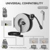 imageGiraffe Tools Pressure Washer Hose Reel 60ft Power Washer Hose Reel Pressure Washer Retractable Hose Reel Heavy Duty Replaceable Hoses WallFloor Mounted 4000 PSI Dark Silver65ft  3200psi