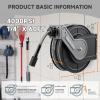 imageGiraffe Tools Pressure Washer Hose Reel 60ft Power Washer Hose Reel Pressure Washer Retractable Hose Reel Heavy Duty Replaceable Hoses WallFloor Mounted 4000 PSI Dark Silver60ft  4000psi