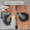 imageGiraffe Tools Pressure Washer Hose Reel 60ft Power Washer Hose Reel Pressure Washer Retractable Hose Reel Heavy Duty Replaceable Hoses WallFloor Mounted 4000 PSI Dark SilverReplaceable hoses 60ft  4000psi