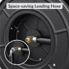 imageGiraffe Tools Pressure Washer Hose Reel 60ft Power Washer Hose Reel Pressure Washer Retractable Hose Reel Heavy Duty Replaceable Hoses WallFloor Mounted 4000 PSI Dark SilverReplaceable hoses 60ft  4000psi
