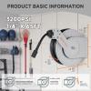 imageGiraffe Tools Pressure Washer Hose Reel 60ft Power Washer Hose Reel Pressure Washer Retractable Hose Reel Heavy Duty Replaceable Hoses WallFloor Mounted 4000 PSI Dark Silver65ft  3200psi