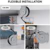 imageGiraffe Tools Pressure Washer Hose Reel 60ft Power Washer Hose Reel Pressure Washer Retractable Hose Reel Heavy Duty Replaceable Hoses WallFloor Mounted 4000 PSI Dark Silver65ft  3200psi