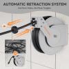 imageGiraffe Tools Pressure Washer Hose Reel 60ft Power Washer Hose Reel Pressure Washer Retractable Hose Reel Heavy Duty Replaceable Hoses WallFloor Mounted 4000 PSI Dark Silver65ft  3200psi