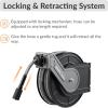 imageGiraffe Tools Pressure Washer Hose Reel 60ft Power Washer Hose Reel Pressure Washer Retractable Hose Reel Heavy Duty Replaceable Hoses WallFloor Mounted 4000 PSI Dark SilverReplaceable hoses 60ft  4000psi