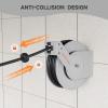 imageGiraffe Tools Pressure Washer Hose Reel 65ft Power Washer Hose Reel Pressure Washer Retractable Hose Reel Heavy Duty WallFloor Mounted 3200 PSI SilverSilver