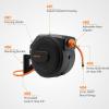 imageGiraffe Tools Retractable Air Hose Reel Enclosed with 38 in x 50 ft Hybrid Hose Lightweight Compressor Hose Reel Wall Mounted with 180 Swivel Bracket 300 PSIMedium