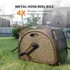 imageGiraffe Tools SW5 Metal Hose Reel Box Heavy Duty Garden Hose Storage Reel Hideaway Crank Handle 150ft 58quot Hose Capacity Greenwith 100 FT Hose