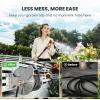 imageGiraffe Tools Stainless Steel Garden Hose Reel with 58quot x 100 ft Heavy Duty Hose WallFloor Mounted Metal Water Hose Reel with Crank HandleSilver