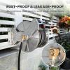 imageGiraffe Tools Stainless Steel Garden Hose Reel with 58quot x 100 ft Heavy Duty Hose WallFloor Mounted Metal Water Hose Reel with Crank HandleSilver