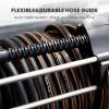 imageGiraffe Tools Stainless Steel Garden Hose Reel with 58quot x 100 ft Heavy Duty Hose WallFloor Mounted Metal Water Hose Reel with Crank HandleSilver
