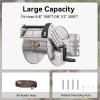 imageGiraffe Tools Stainless Steel Garden Hose Reel with 58quot x 100 ft Heavy Duty Hose WallFloor Mounted Metal Water Hose Reel with Crank HandleSilver