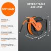imageGiraffe Tools TA10 Retractable Air Hose Reel Swivel with 38 in x 25 ft Hybrid Hose Max 300 PSI Industrial Wall Mounted Compressor Hose Reel Heavy Duty Air Compressor Heavy Duty Steel Reel50 FT with Bracket