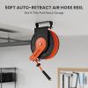 imageGiraffe Tools TA10 Retractable Air Hose Reel Swivel with 38 in x 25 ft Hybrid Hose Max 300 PSI Industrial Wall Mounted Compressor Hose Reel Heavy Duty Air Compressor Heavy Duty Steel Reel50 FT with Bracket