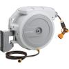 imageGiraffe Tools AW4012QS Retractable Garden Hose Reel 12quot x 130 ft Heavy Duty Wall Mounted Hose Reel 9 Pattern Nozzle Swivel Bracket Any Length Lock 130ft Light Grey