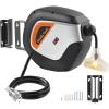 imageGiraffe Tools DE14 Retractable Extension Cord Reel 50 ft 143AWG Power Cord Storage Reel WallCeiling Mount Lighted Triple Tap Outlet 50ft Black Orange14AWG 50FT