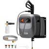 imageGiraffe Tools Grandfalls Pressure Washer G20 Pro 2500 PSI 22 GPM 180 Wall Mounted Power Washer AutoRetract with 65FT Hose Reel 5 Nozzles for FloorCarsFencesPatios Dark SilverDark Silver