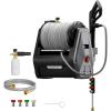 imageGiraffe Tools Grandfalls Pressure Washer Plus Electric Wall Mount Power Washer with 100FT UltraSoft Pressure Hoses 2900PSI 22GPM 4 Nozzles Foam Cannon for CarsPatios Dark SilverPlus 100ft Ultrasoft Pressure Hoses
