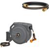 imageGiraffe Tools Leader Hose 10ft x 58quot Short Water Hose Heavy Duty for Hose Reel with Double Female Fittings and Metal Retractable Hose Reel 130ft x 12quot Wall MountedHeavy Duty with 9 Pattern Nozzle