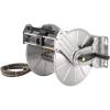 imageGiraffe Tools Stainless Steel Garden Hose Reel with 58quot x 100 ft Heavy Duty Hose WallFloor Mounted Metal Water Hose Reel with Crank HandleSilver