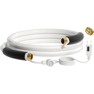 imageGiraffe Tools 15ft Heated Water Hose for RV 58Inches Heated Drinking Water Hose with Energy Saving Thermostat Withstand Temperatures Down to 20F Lead and BPA Free for Camper Truck White15FT