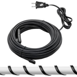 imageGiraffe Tools Heat Cable Heat Cables for Roofs and Gutters Easy Heat Water Pipe Heat Cable Pipe Freeze Protection Down to 40 Black 30FT with GFCI50FT