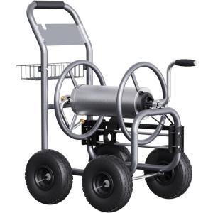 imageGiraffe Tools Hose Reel Cart Hose Cart with Wheels Heavy Duty Industrial Hose Reels for Outside 250Feet of 58quot Hose Capacity Hose Guide PreInstalledExtra large