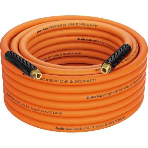 imageGiraffe Tools Hybrid Air Hose 38 inch x 25 ft 14 in MNPT Fittings 300 PSI Heavy Duty Lightweight Air Compressor Hose38 50 feet