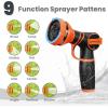 imageGirafe Tools Garden Hose 25ft x 58quot 304 Stainless Steel Metal Water Hose No Kink Garden Water Hose with 9 Pattern Spray Nozzle Flexible Lightweight Kink Free Hose for Yard Outdoor50FT 58